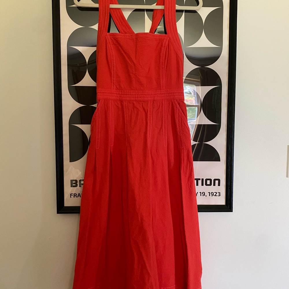 Anthropologie Red Halter Sundress for Cocktail Events